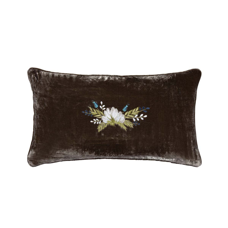 Leafy Green Western Floral Lumbar Pillow