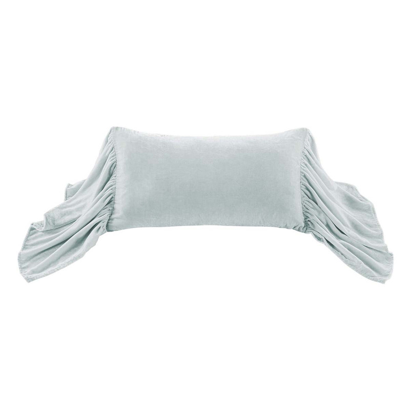 Blue Ice Velvet Long Ruffled Pillow - OUT OF STOCK UNTIL 05/29/2024