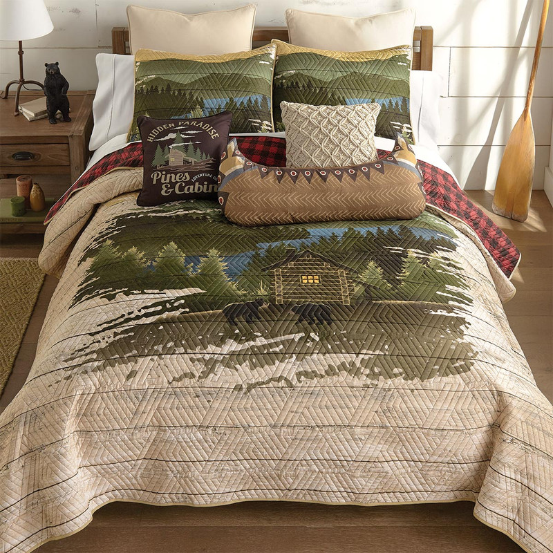 Lakeside Cabin Bears Quilt Bed Set - King