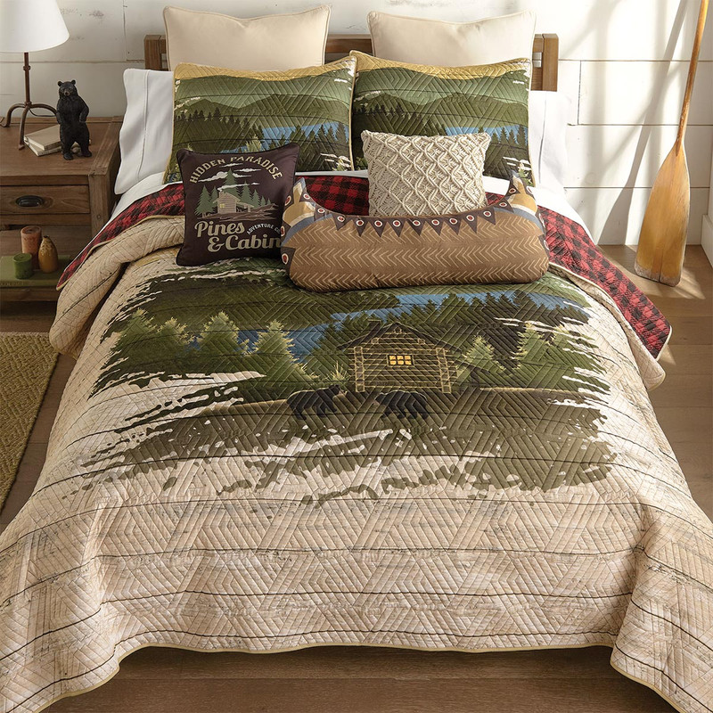 Lakeside Cabin Bears Quilt Bedding Collection
