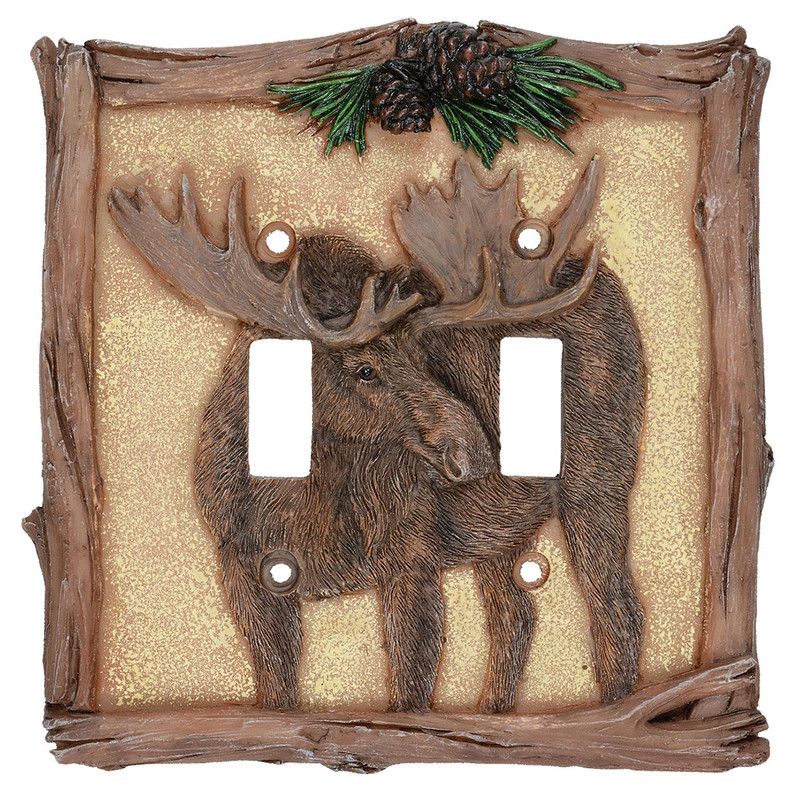 Majestic Moose Double Switch Plate