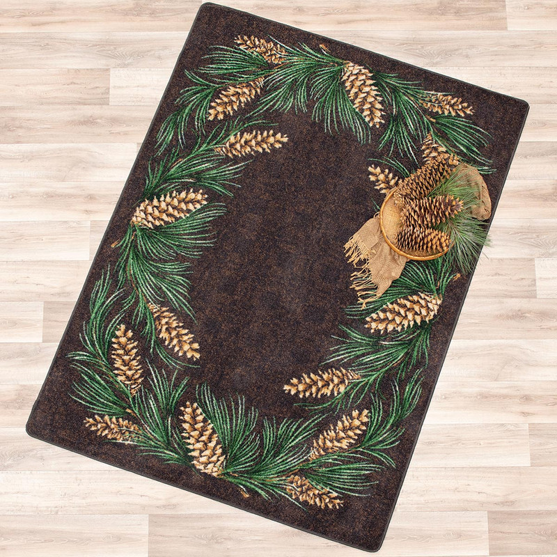 Pinecone Wreath Rug - 3 x 4