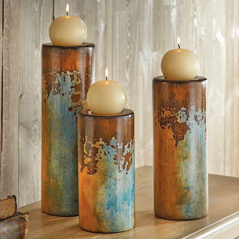 Sedona Clay Candle Holders - Set of 3