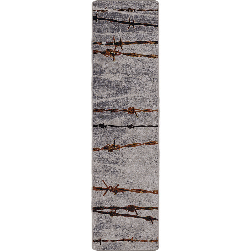 Barbed Wire Gray Rug - 2 x 8