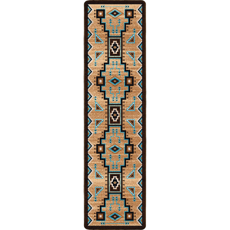 Tribal Turquoise Rug - 2 x 8