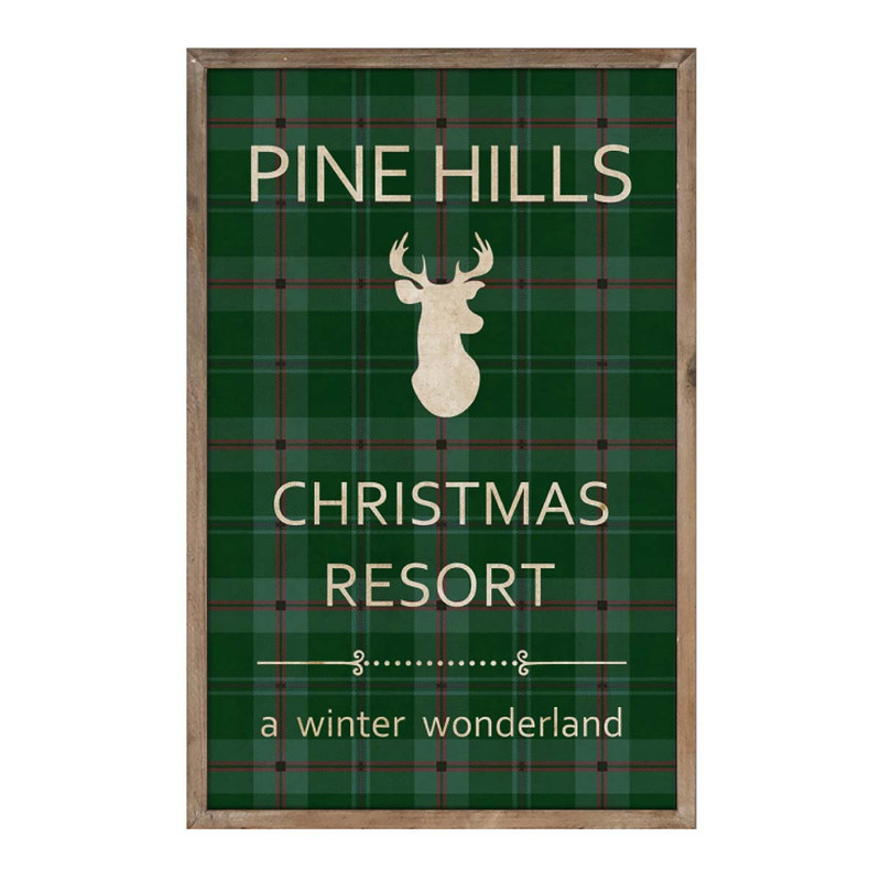 Christmas Hills Resort Wood Wall Art