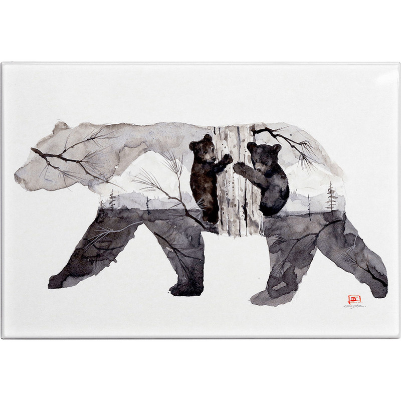 Mama Bear & Cubs Metal Box Wall Art