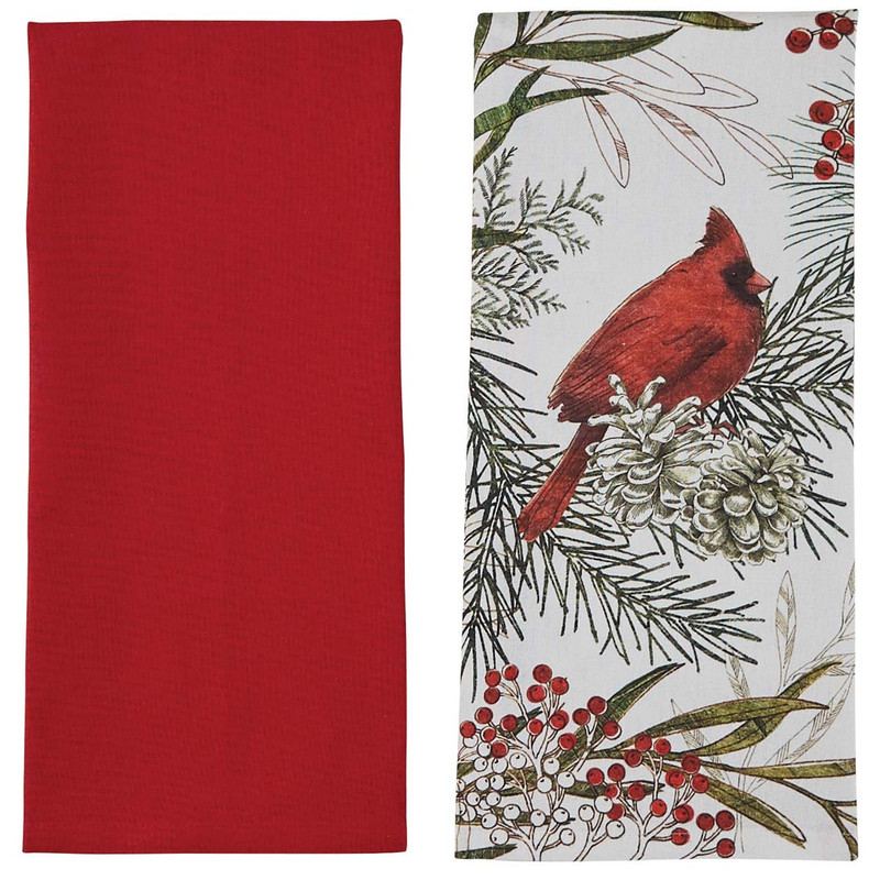 Red Bird Dishtowels - Set of 2