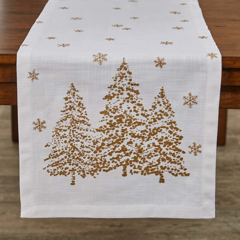 Gold Tree Table Runner - 72 inch