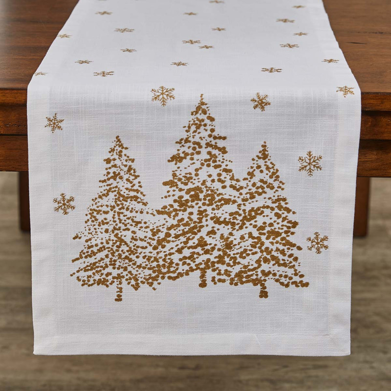 Gold Tree Table Runner - 54 inch