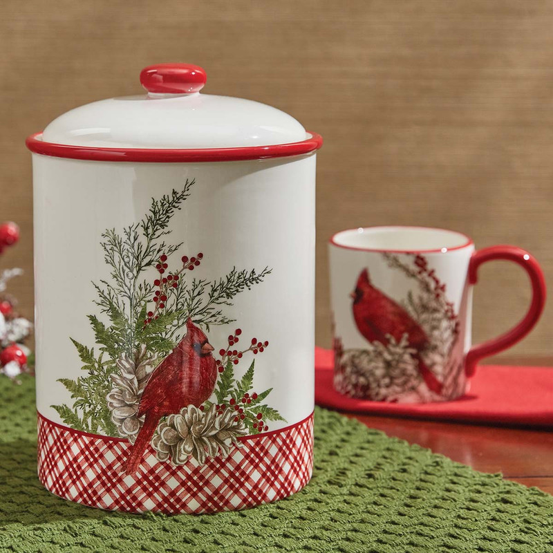 Red Bird Ceramic Cookie Jar