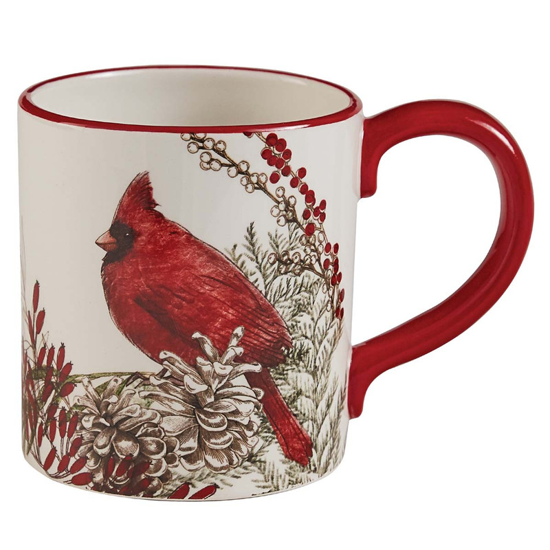 Red Bird Ceramic Mug - Set of 4