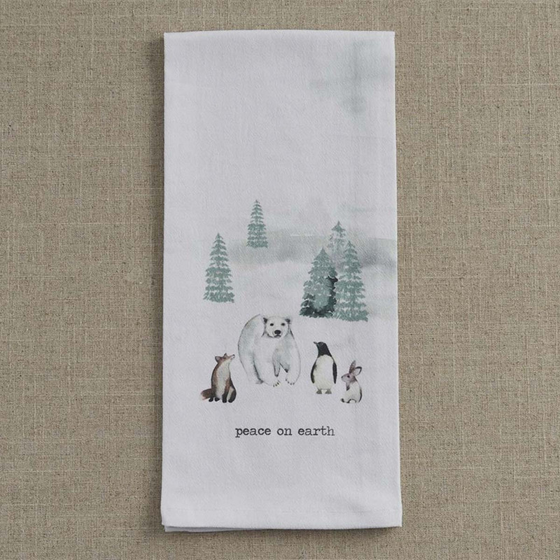 Winter Wonderland Peace Dishtowels - Set of 4