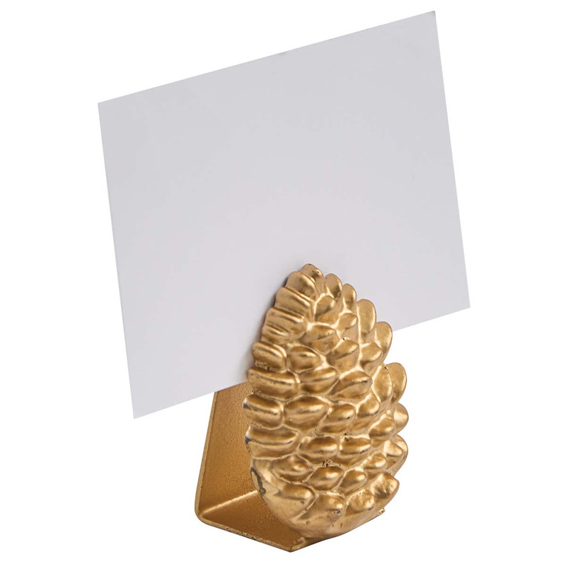 Golden Pinecone Placecard Holders - Set of 4