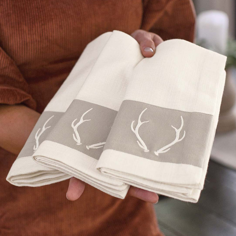 Antler Checkered Napkins - Set of 4