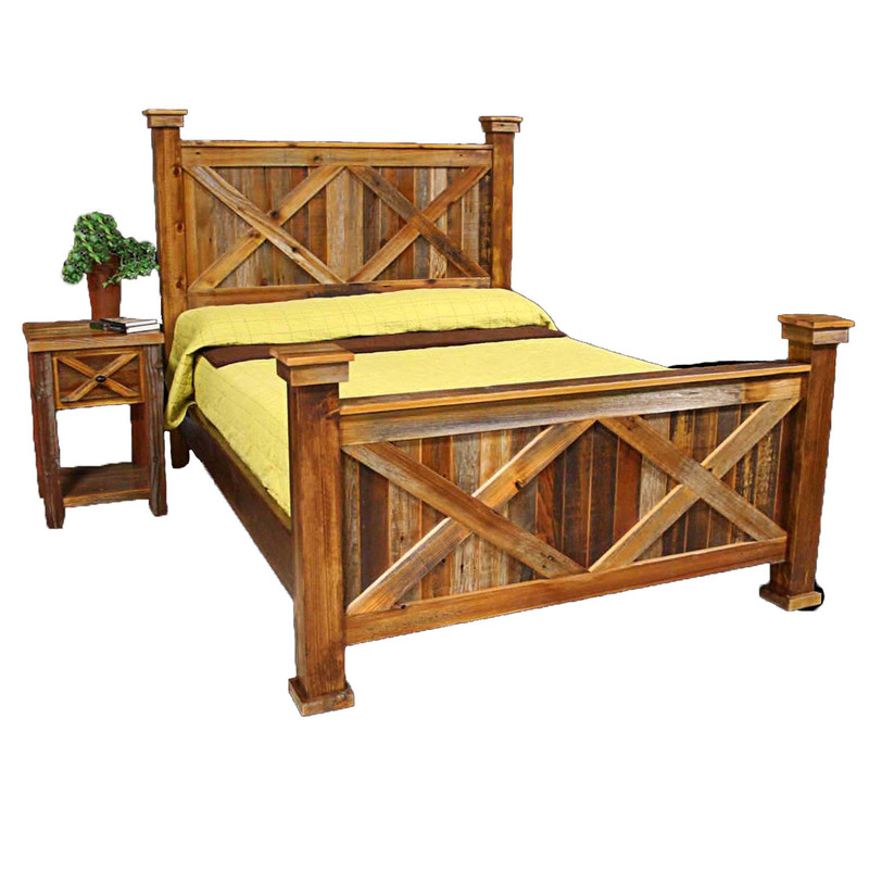 Barnwood Double X Bed - Twin