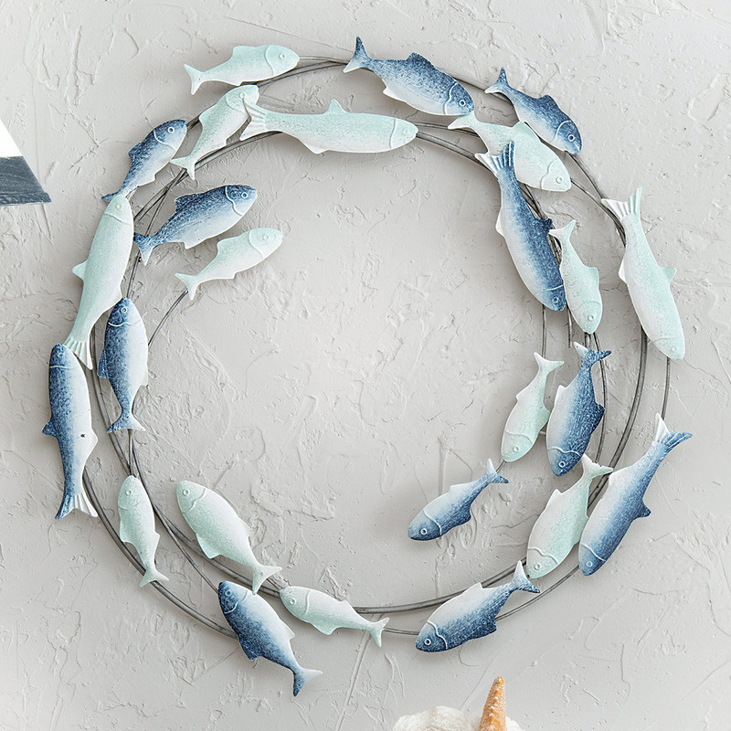 Swirling School of Fish Metal Wall Art - CLEARANCE