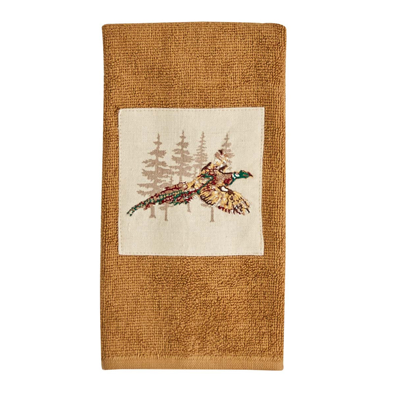 Pheasant in Flight Fingertip Towel