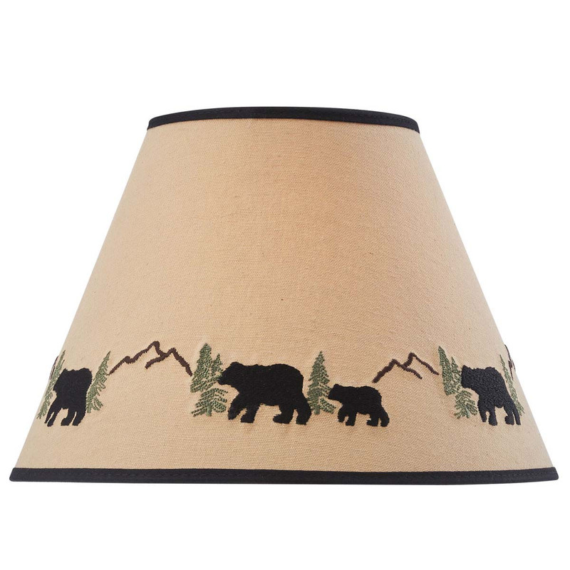 Wilderness Scene Embroidered Lampshade - 12 Inch