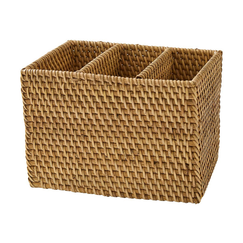 Handwoven Rattan Silverware Caddy