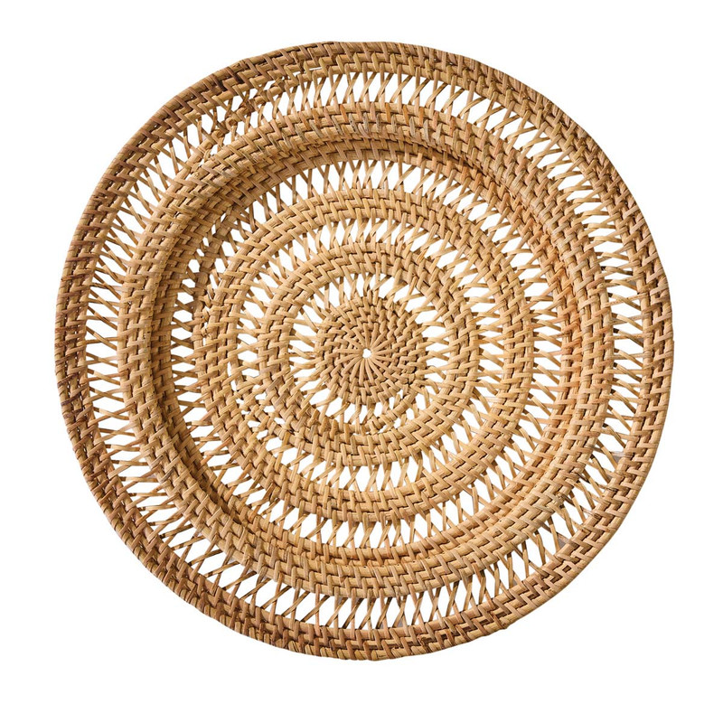 Handwoven Rattan Spiral Charger