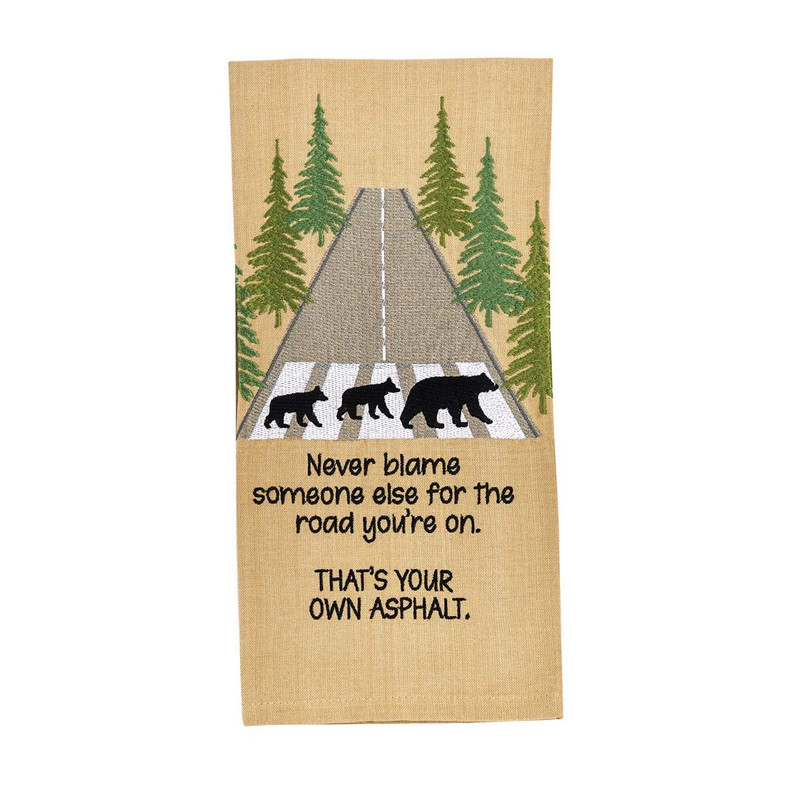 Bear Crossing Asphalt Dishtowels - Set of 4