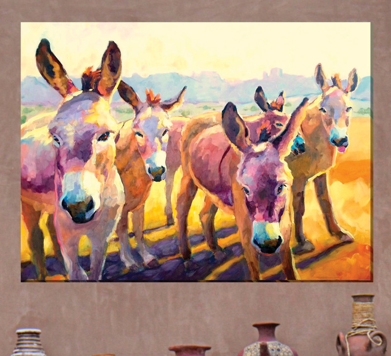 Donkey Pals Outdoor Canvas Wall Art