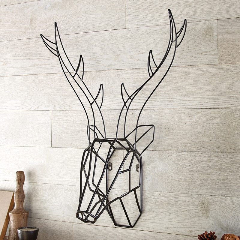 Modern Wire Deer Head Wall Art