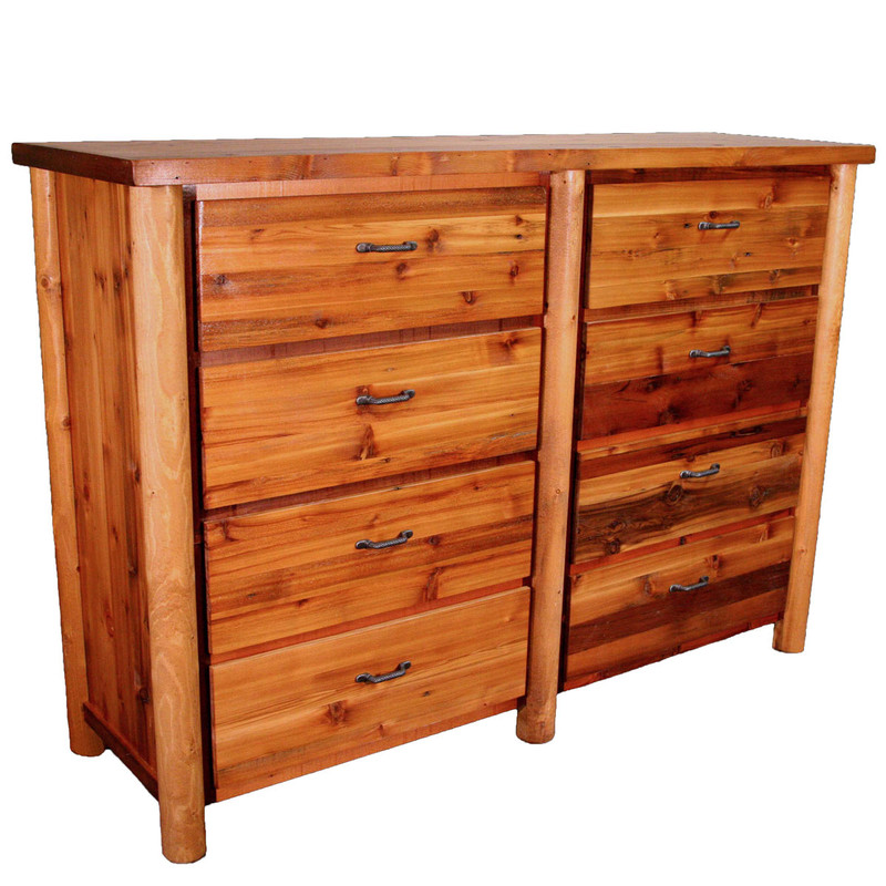 Barnwood Round Leg 8 Drawer Dresser