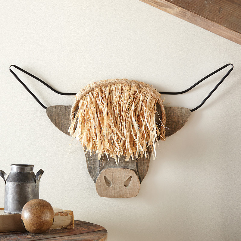 Highland Cow Wood Wall Hanging