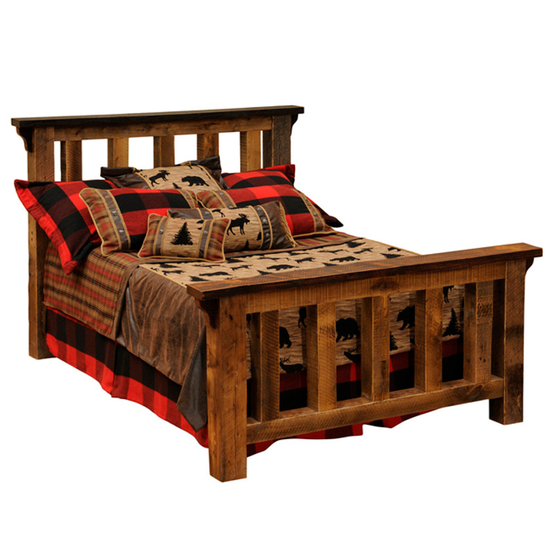 Barnwood Post Complete Bed - Twin