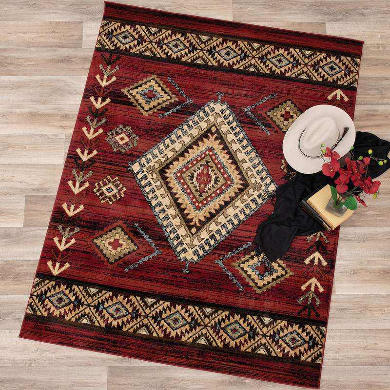 Crimson Ridge Southwestern Rug - 2 x 3