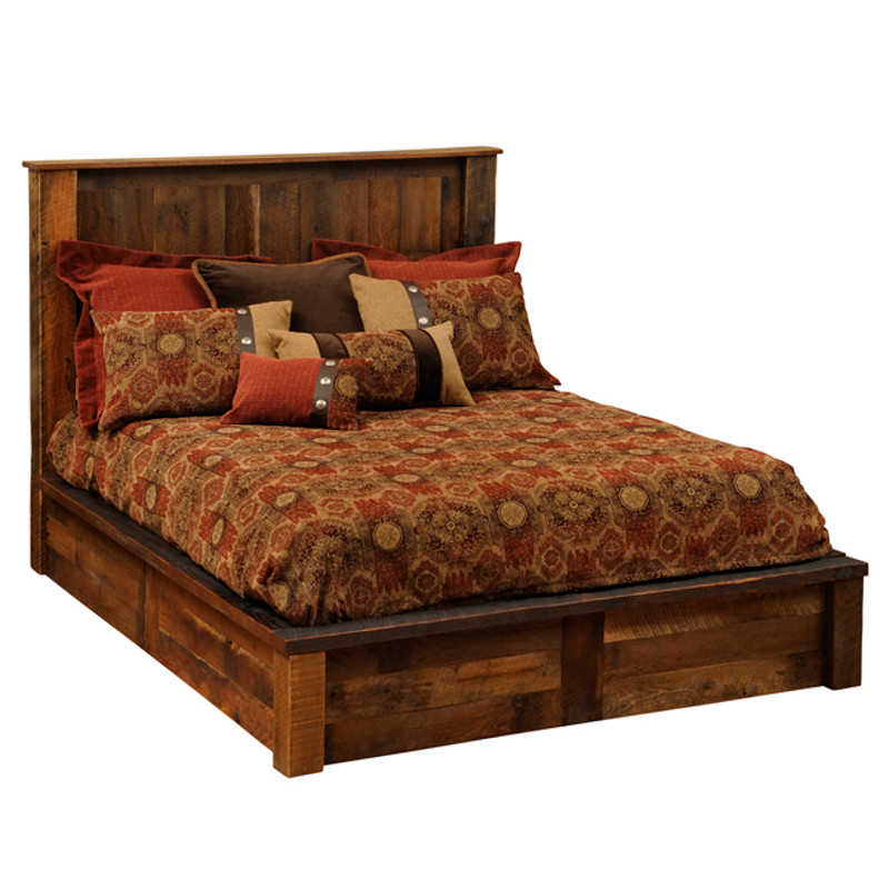 Barnwood Traditional Platform Bed - Queen
