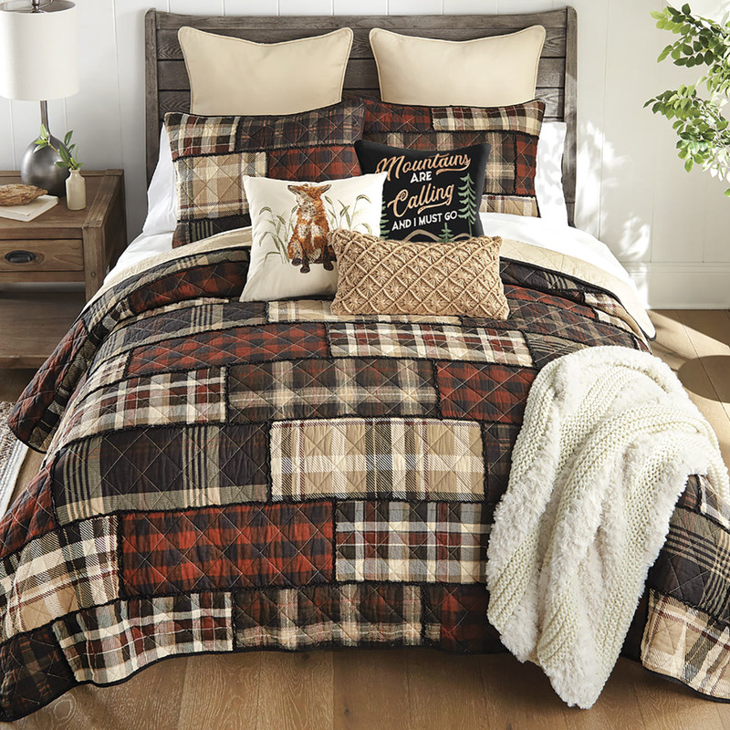 Mountain Lodge Plaid Quilt Bed Set - Queen