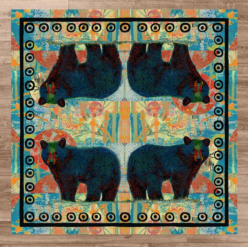 Bear Watch Rug - 8 x 8