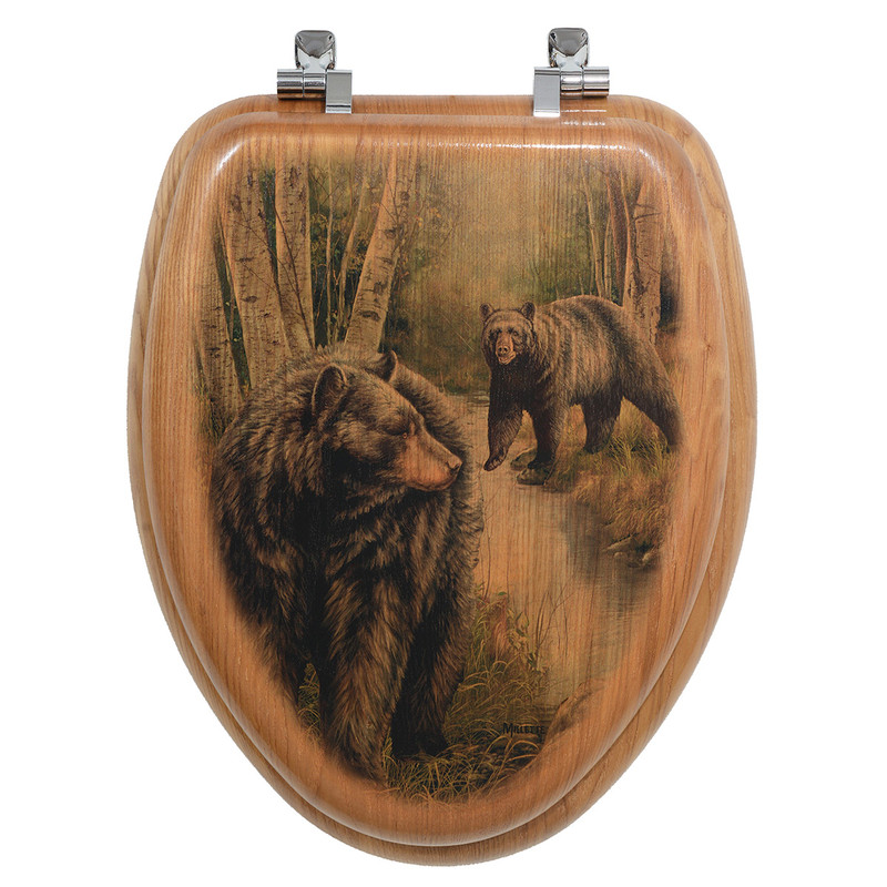 Birchwood Bears Wood Toilet Seat - Elongated