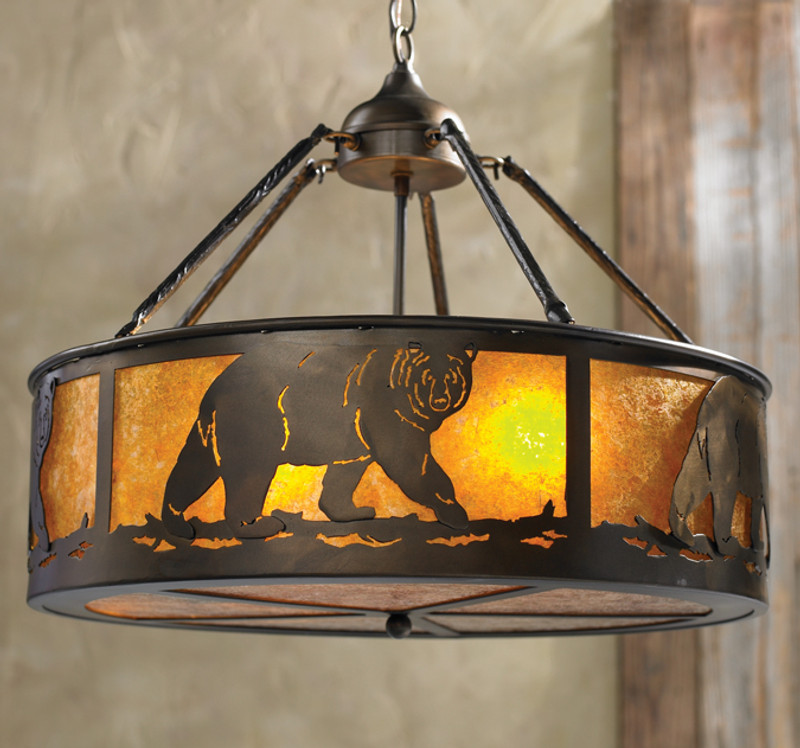 Black Bear Chandelier