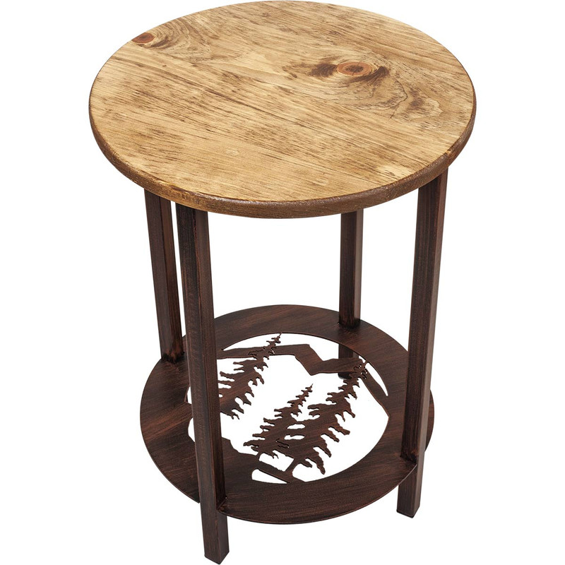 Boise End Table with Tree Scene