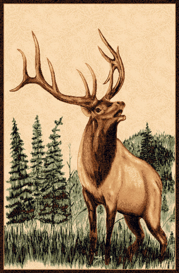 Bugling Elk Rug - 4 x 5