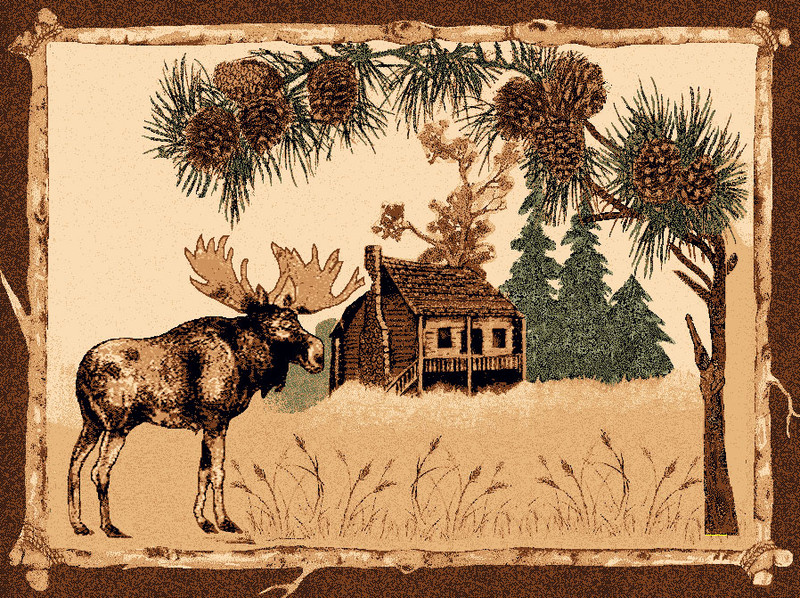 Cabin Moose Rug - 2 x 3