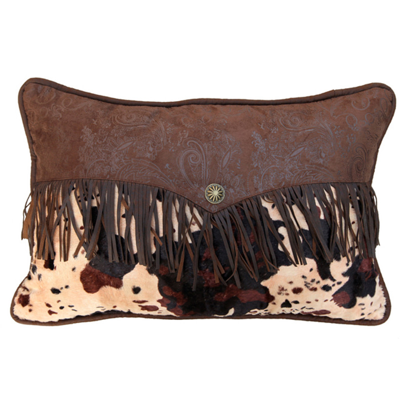 Caldwell Cowhide Fringed Envelope Pillow