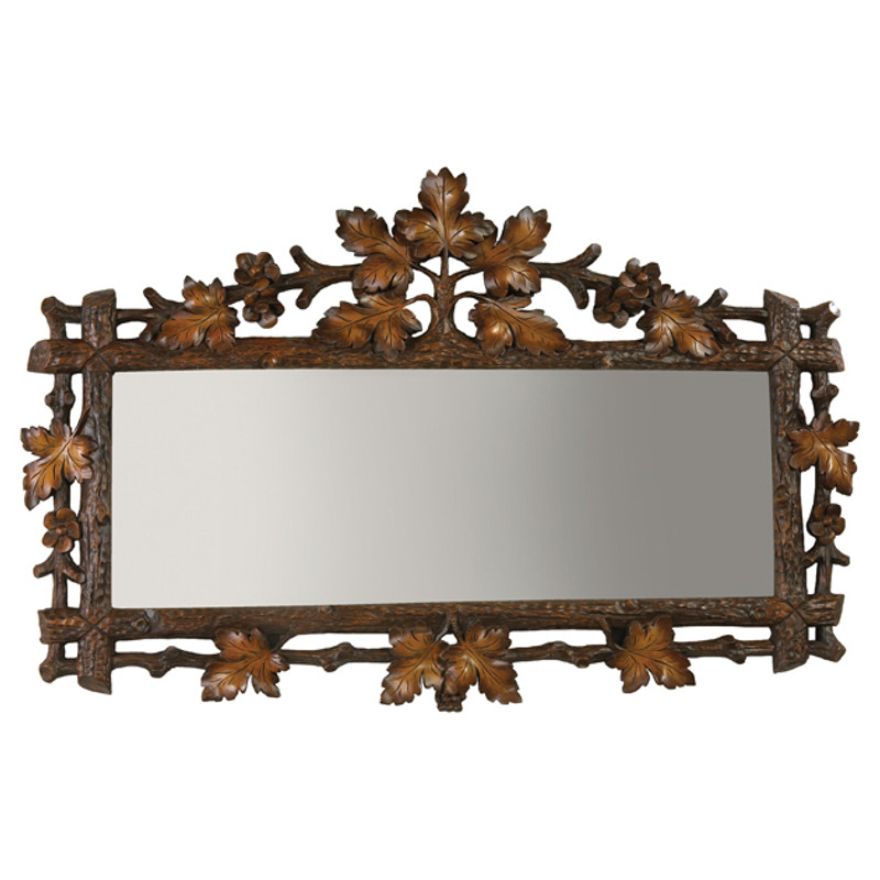 Carved Oak Leaf Rectangle Mirror