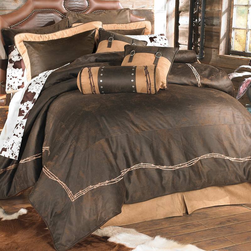 Chocolate Barbed Wire Bed Set - Full