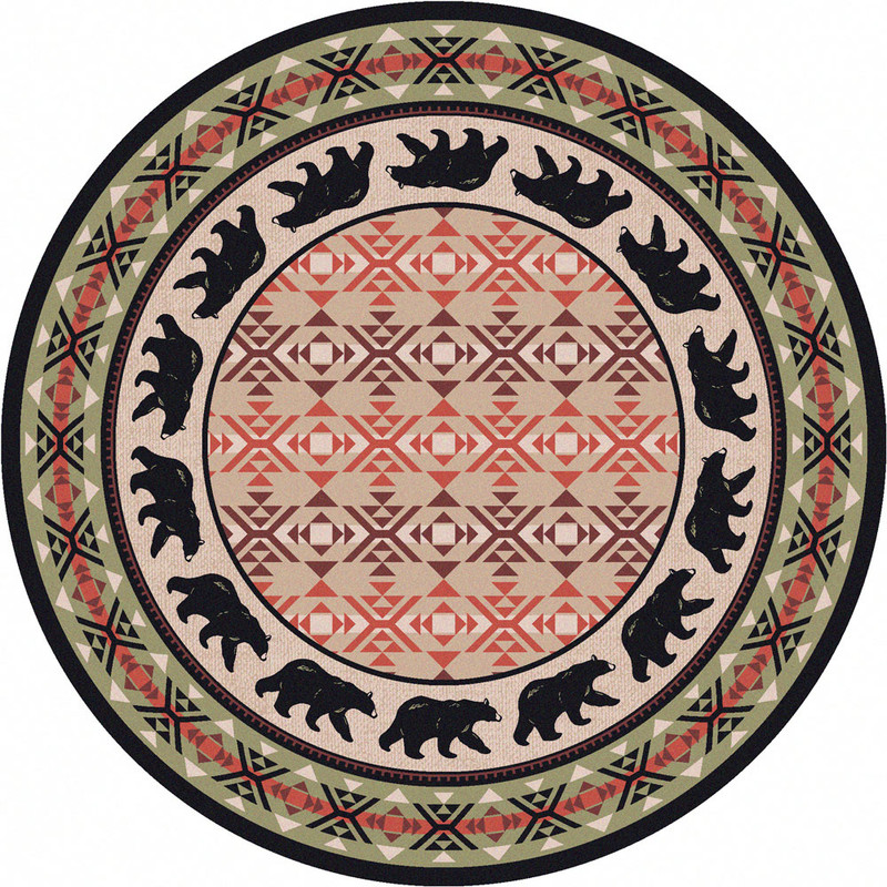 Cozy Bears Burnt Red Rug - 8 Ft. Round