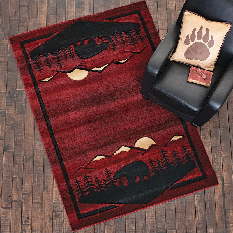 Crimson Horizon Bear Rug - 2 x 3