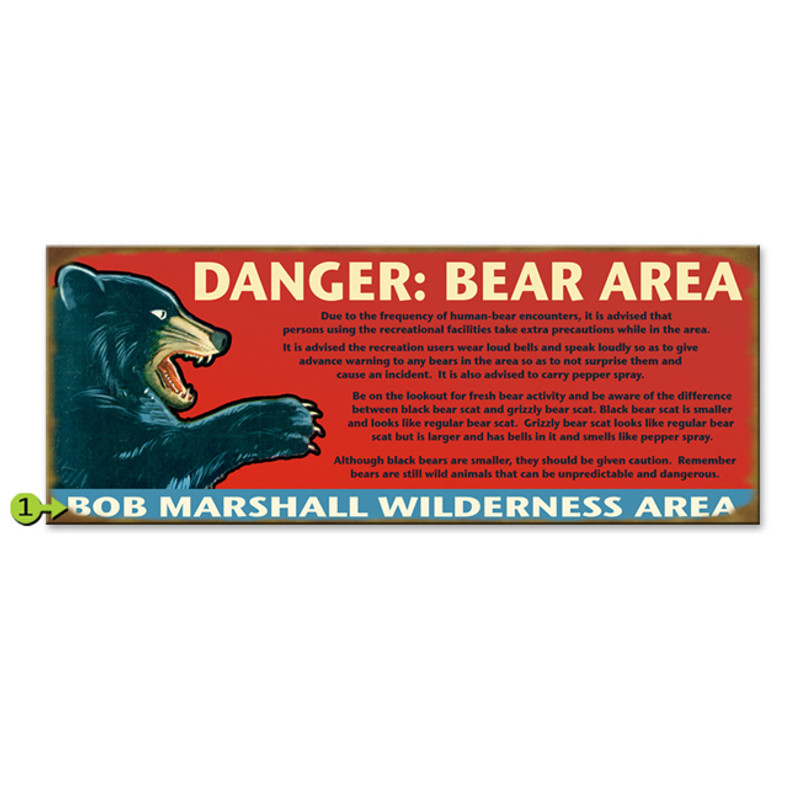Danger: Bear Area Personalized Sign - 17 x 44
