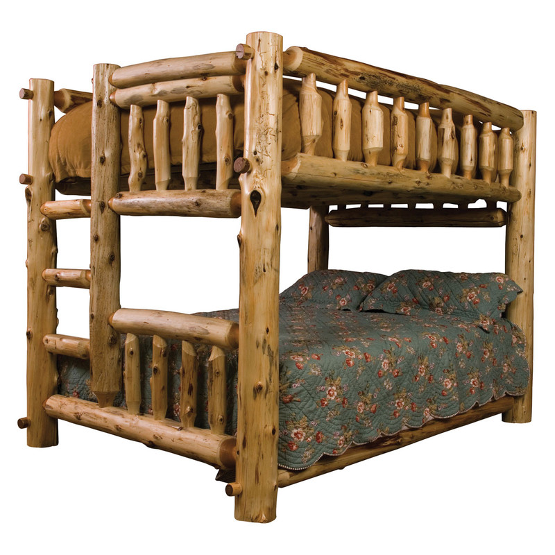 Log Bunk Bed - Full/Full (Ladder Left)