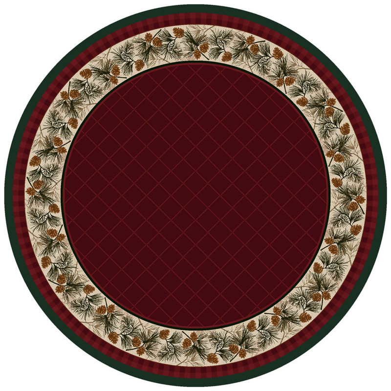 Evergreen Burgundy Rug - 8 Ft. Round