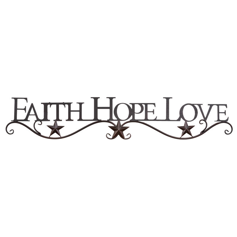 Faith, Hope, Love Metal Star Wall Hanging