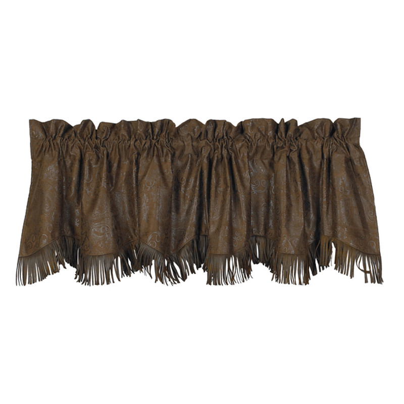 Faux Tooled Leather Valance